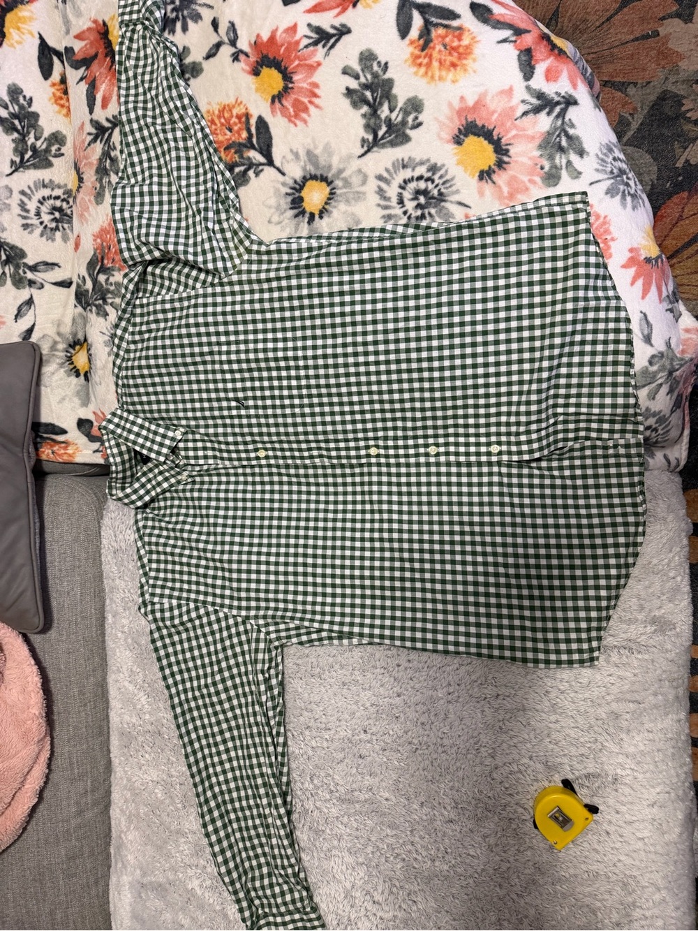 Nautica Green and White Gingham Classic Fit Button-Up Shirt